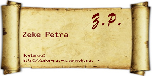 Zeke Petra névjegykártya
